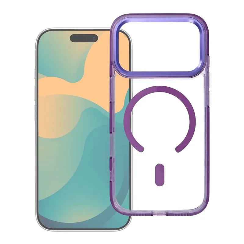 Riff Clear Hybrid Mag Cover back Frame case Apple iPhone 17 Pro Purple