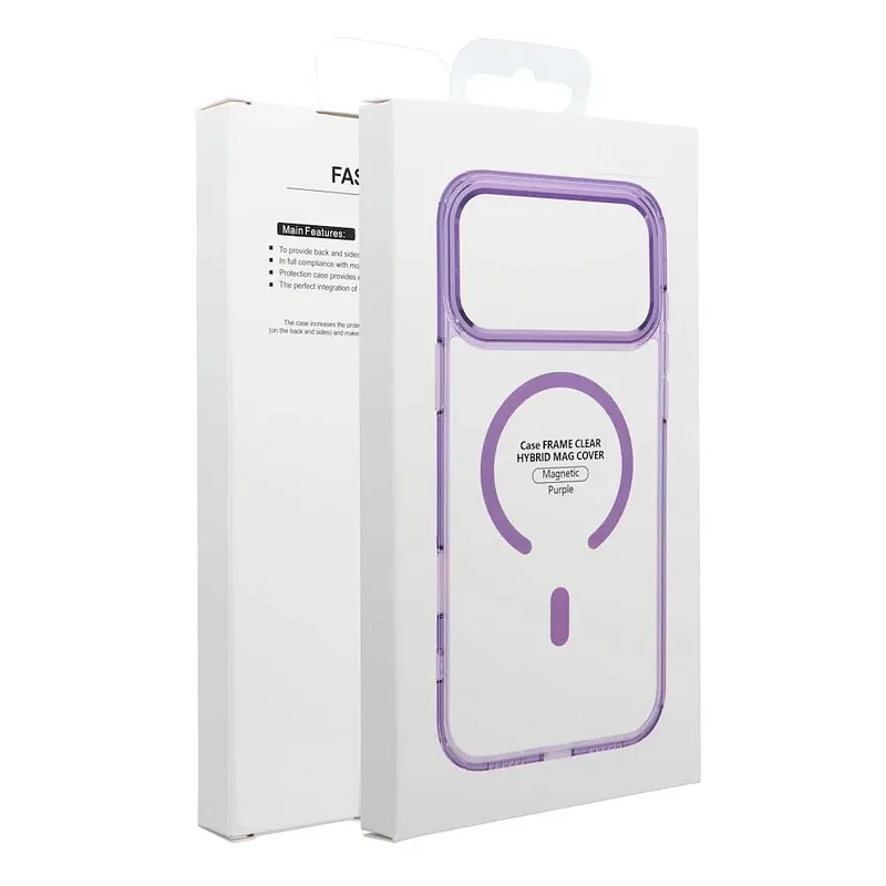 Riff Clear Hybrid Mag Cover back Frame case Apple iPhone 17 Pro Purple