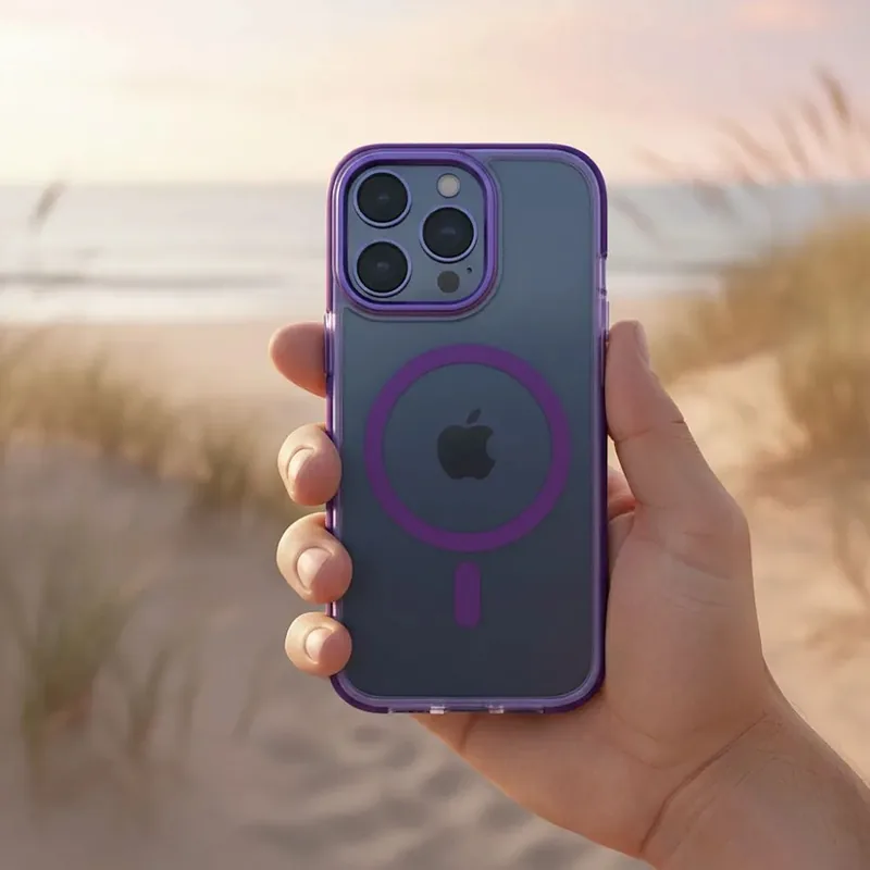Riff Clear Hybrid Mag Cover back Frame case Apple iPhone 17 Pro Max Purple