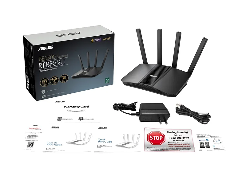 ASUS RT-BE82U BE6500 juhtmevaba ruuter 2.5 Gigabit Ethernet Kaks sagedusala (2,4 GHz / 5 GHz) Must