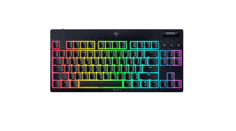 Razer, BlackWidow V4 Low-Profile HyperSpeed, Keyboard, Wireless, US, Bluetooth, Green Switches, Black