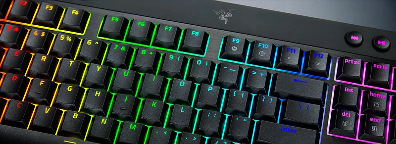 Razer, BlackWidow V4 Low-Profile HyperSpeed, Keyboard, Wireless, US, Bluetooth, Green Switches, Black