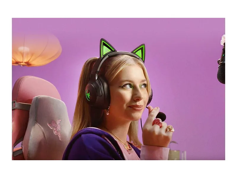Razer, Headset, Kraken Kitty V2, Yes, Wired, On-Ear, USB Type A, Black