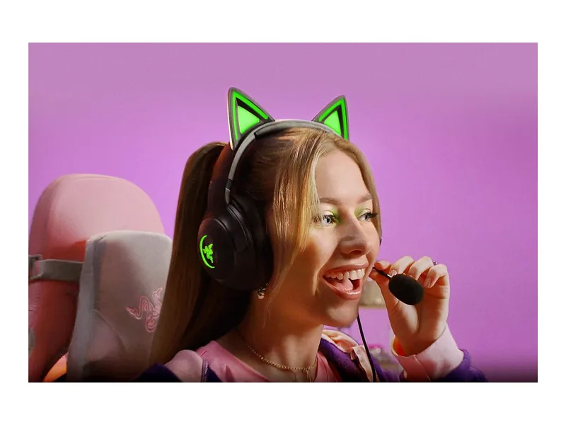 Razer, Headset, Kraken Kitty V2, Yes, Wired, On-Ear, USB Type A, Black