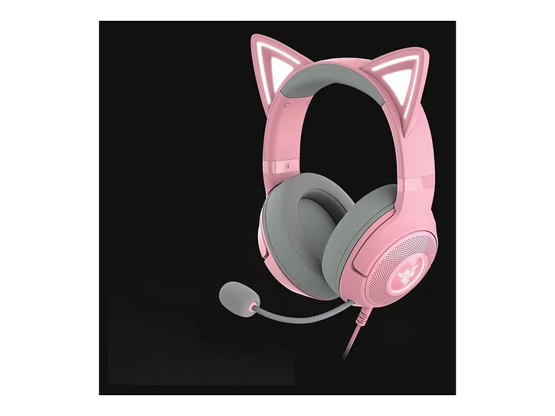 Razer, Headset, Kraken Kitty V2, Yes, Wired, On-Ear, USB Type A, Quartz