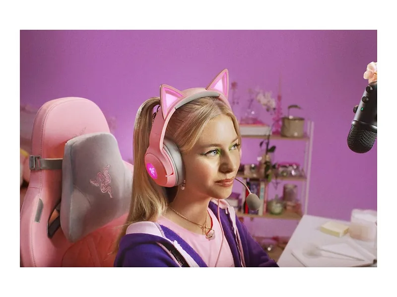 Razer, Headset, Kraken Kitty V2, Yes, Wired, On-Ear, USB Type A, Quartz