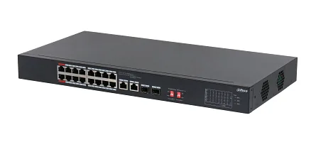 Dahua Technology PoE S3218-16ET-135 võrgulüliti Mittejuhitav L2 Gigabit Ethernet (10/100/1000) Power over Ethernet tugi 1U Must