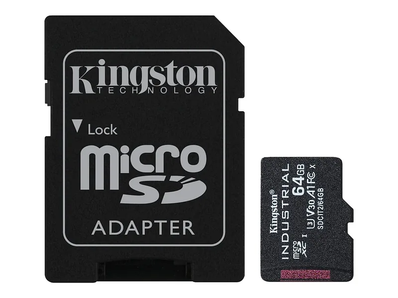 Kingston Technology Industrial 64 GB MicroSDXC UHS-I Klass 10