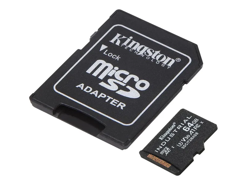 Kingston Technology Industrial 64 GB MicroSDXC UHS-I Klass 10