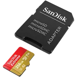 SANDISK Extreme microSDXC 256GB + SD Adapter + 1 year RescuePRO Deluxe up to 190MB/s & 130MB/s Read/Write speeds A2 C10 V30 UHS-I U3