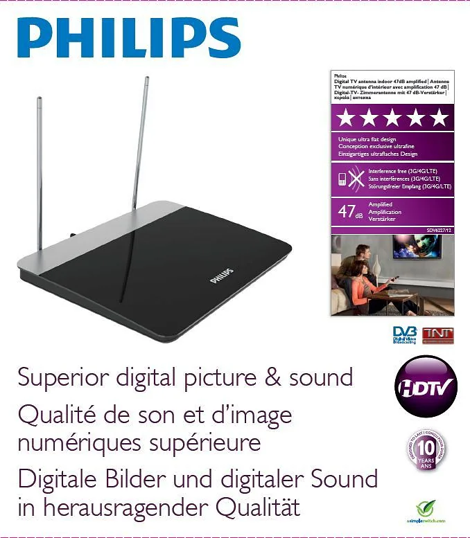 Philips SDV6227/12 teleantenn Duaalne 47 dB