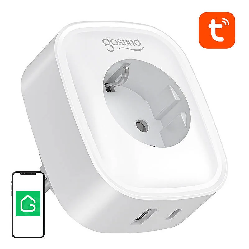 Gosund SP6 16A USB-C 20W Tuya smart WiFi, Bluetooth socket