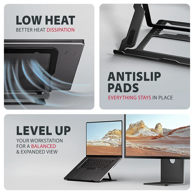AXAGON STND-LAB stand for laptops and tablets, Adjustable Height, Angle, 10-17.3 “, Maximum weight (capacity) 20 kg, Black