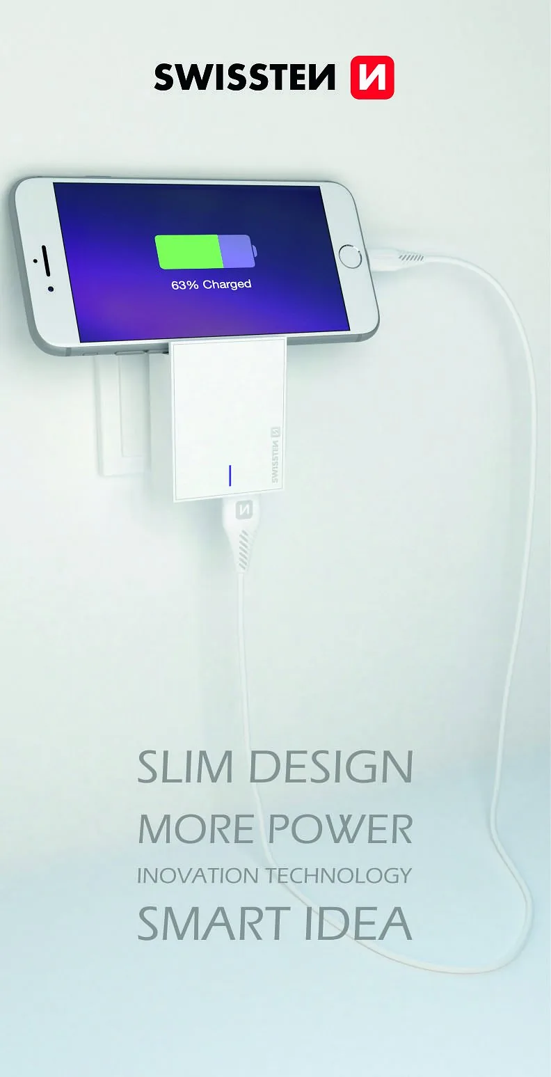 Swissten Premium Travel Charger 2X USB QC3.0 23W