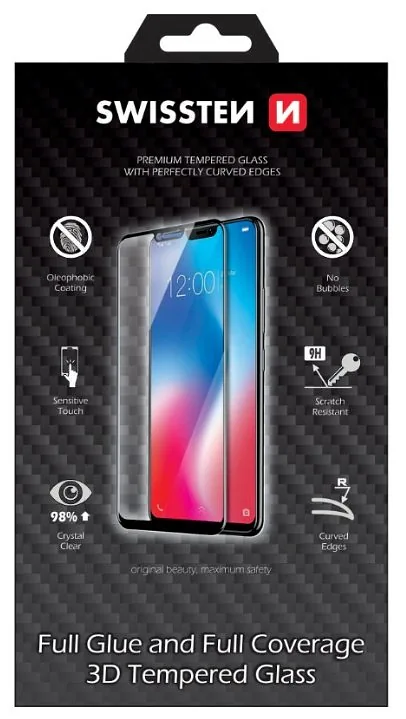 Swissten Ultra Durable Full Face / Full Glue Tempered Glass Apple iPhone 6 / 6S Black