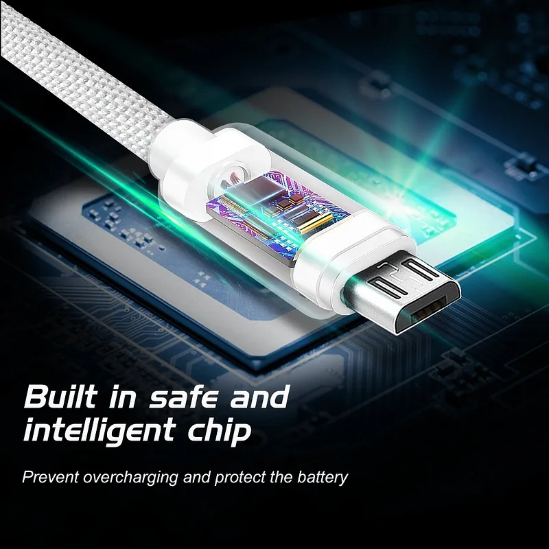 Swissten Textile Quick Charge Universal Micro USB Data and Charging Cable 0.2m