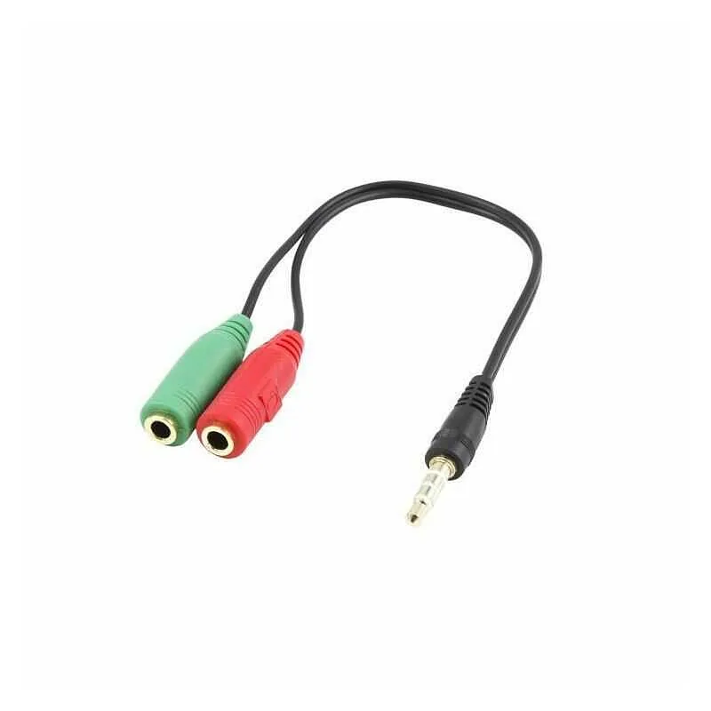 White Shark Audio Cable Adapter: 2×3.5mm F 3-pin to 3.5mm M 4-