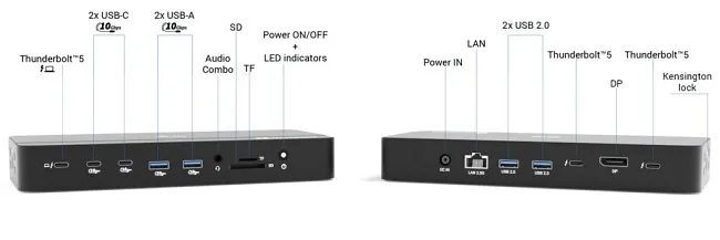 i-tec Thunderbolt 5 Triple Display Docking Station M.2 slot 6x USB 2.5 GLAN Power Delivery 140W