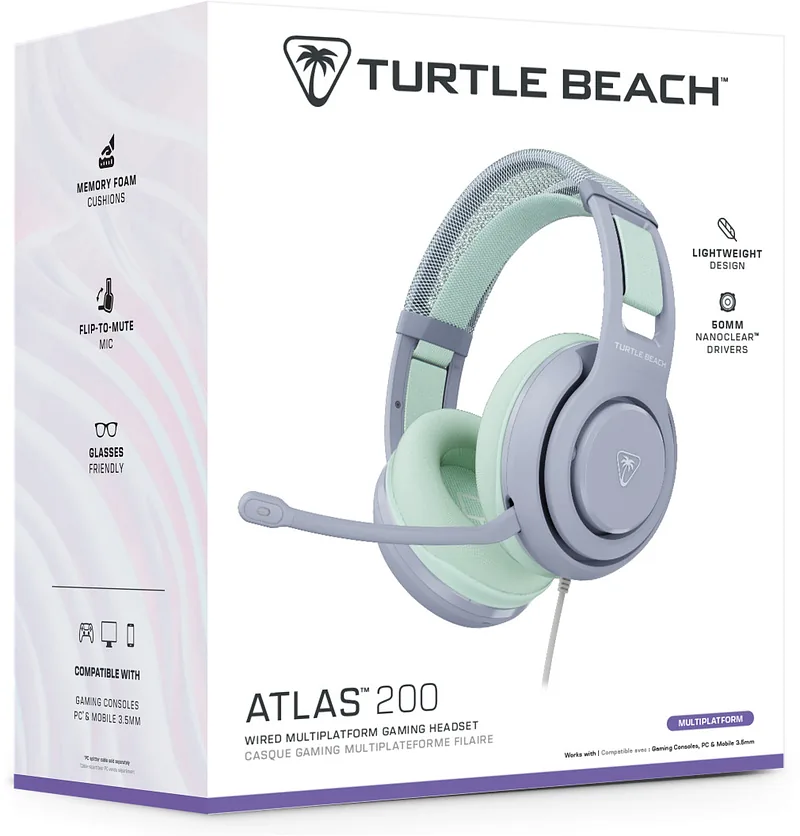 Turtle Beach kõrvaklapid Atlas 200 MultiPlatform, seafoam breeze