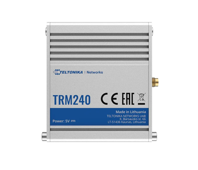 Teltonika, LTE Modem, TRM240, No Wi-Fi, Mesh Support No, MU-MiMO No, 2G/3G, Antenna type 1xSMA for LTE, 1 x microUSB