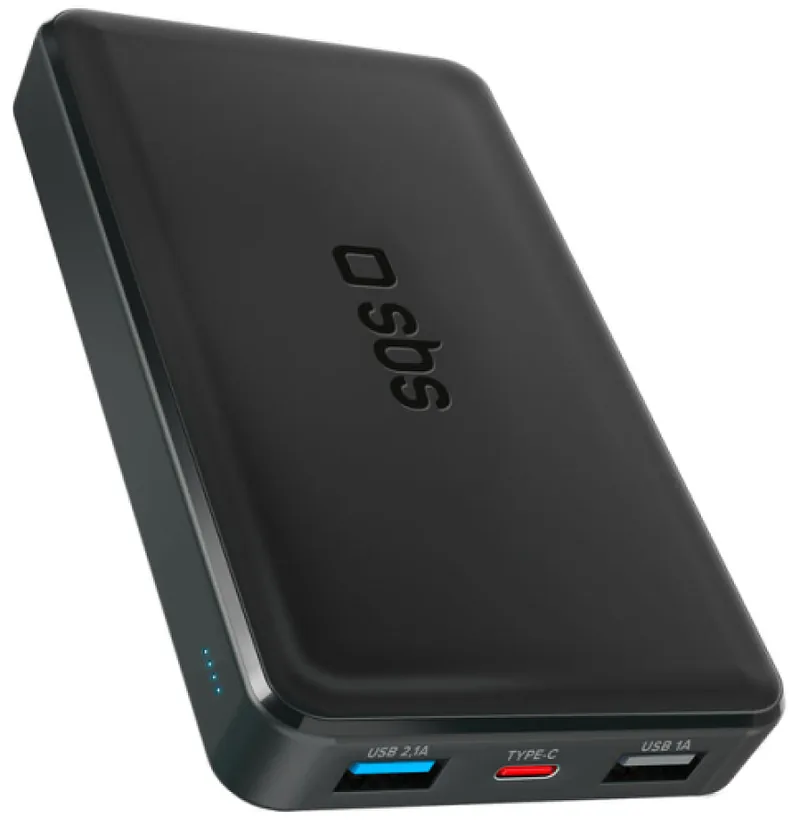 Energy storage SBS 10000mAh 10W Black USB 2.1A 10W, USB 1A 5W, USB-C 2.1A