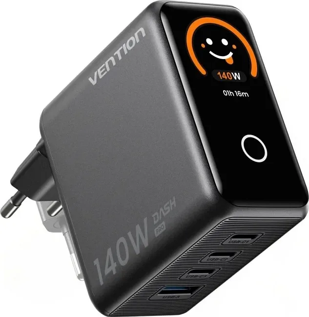 Vention 140W GaN 1x USB-A 3x USB-C + kabel USB-C do USB-C 1m