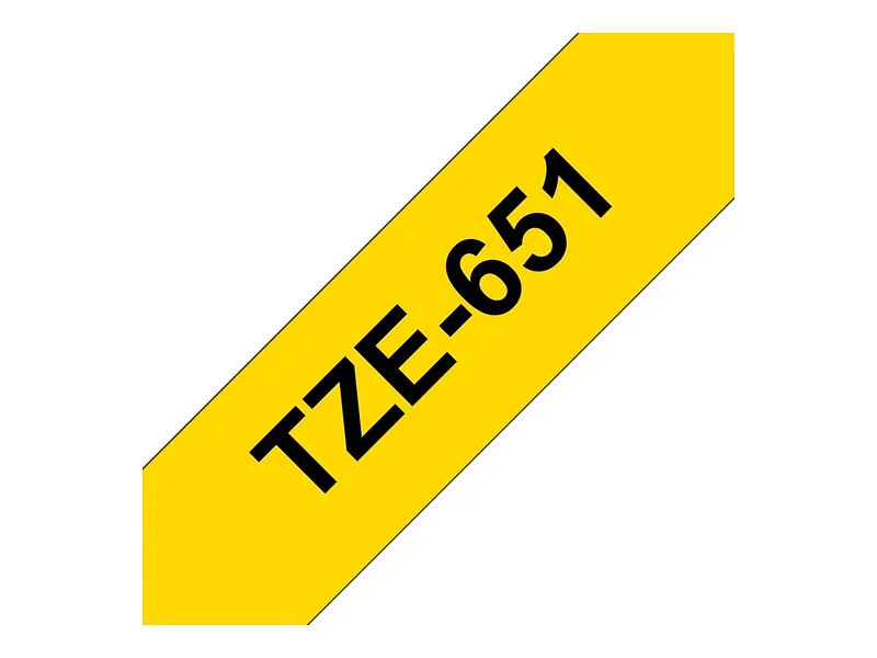 Brother, TZe-651 Laminated Tape, Black On Yellow, TZe, 8 m, 2.4 cm