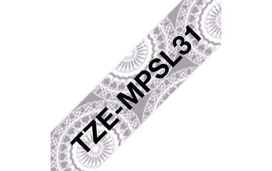 Brother TZE-MPSL31 markeerimisteip Must hõbedasel taustal