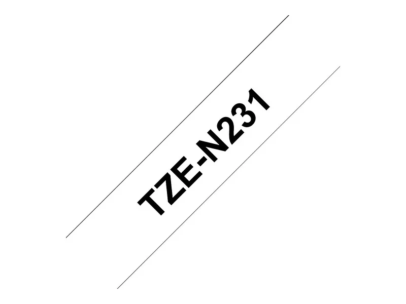 Brother TZe-N231 Labelling Tape Cassette – Black on White, 12mm wide, 8m long, Brother, Brother, 8 m, 1.2 x 800 cm