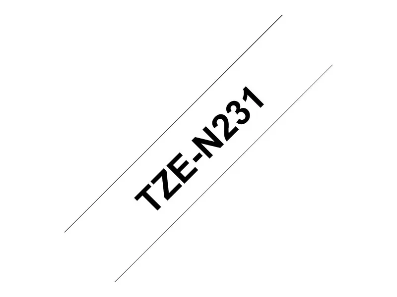 Brother TZe-N231 Labelling Tape Cassette – Black on White, 12mm wide, 8m long, Brother, Brother, 8 m, 1.2 x 800 cm