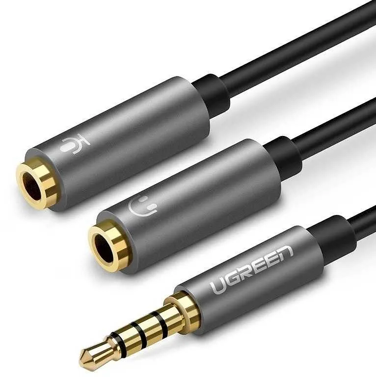 Ugreen 3.5mm (male) to 2x 3.5mm (female) Headset Splitter Dark grey