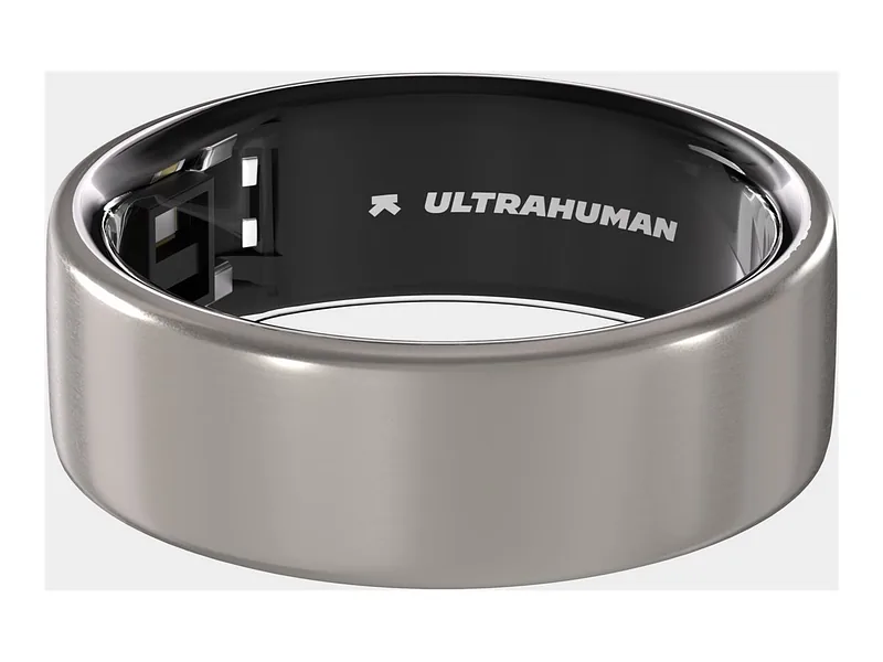 Ultrahuman, Ring Air, Raw Titanium, Size 6, Smart Ring