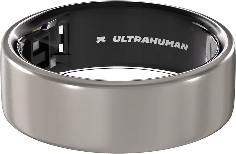 Ultrahuman, Ring Air, Raw Titanium, Size 7, Smart Ring