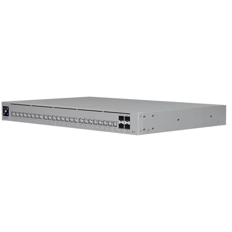Ubiquiti Layer 3 Etherlighting switch USW-PRO-HD-24-EU, (22) 2.5 GbE, (2) 10 GbE ports, (4) 10G SFP+ ports. DC power backup ready