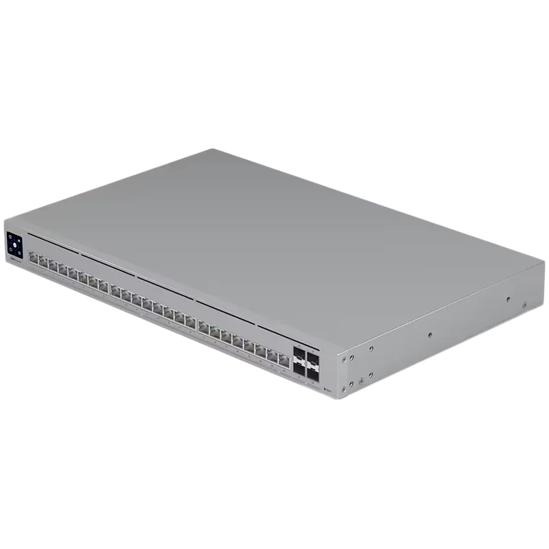 Ubiquiti Layer 3 Etherlighting switch USW-PRO-HD-24-EU, (22) 2.5 GbE, (2) 10 GbE ports, (4) 10G SFP+ ports. DC power backup ready