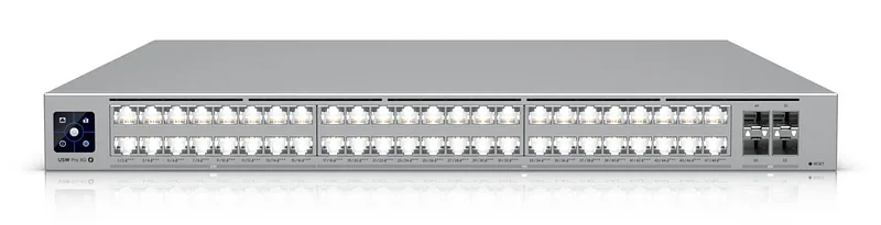 Switch, UBIQUITI, Ubiquiti UniFi Pro XG 48 PoE, Switch type Managed, Switch layer L3, Rack mounting Yes, Stackable Yes, Form factor 1U, 48xRJ-45 ports, RJ-45 Ports Type 10G Ethernet (100/1000/10000), 16×2.5G Ethernet (copper) ports quantity, 32x10G Ethernet (copper) ports quantity, 4xSFP28 ports quantity, 10G support Yes, Power over Ethernet (PoE) Yes, Total Power over Ethernet (PoE) budget 1080 W, USW-PRO-XG-48-POE