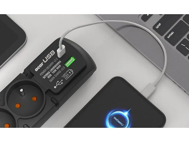 Acar F4 USB PD 3.0 QC 4 gniazda 3m