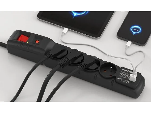 Acar F4 USB PD 3.0 QC 4 gniazda 3m