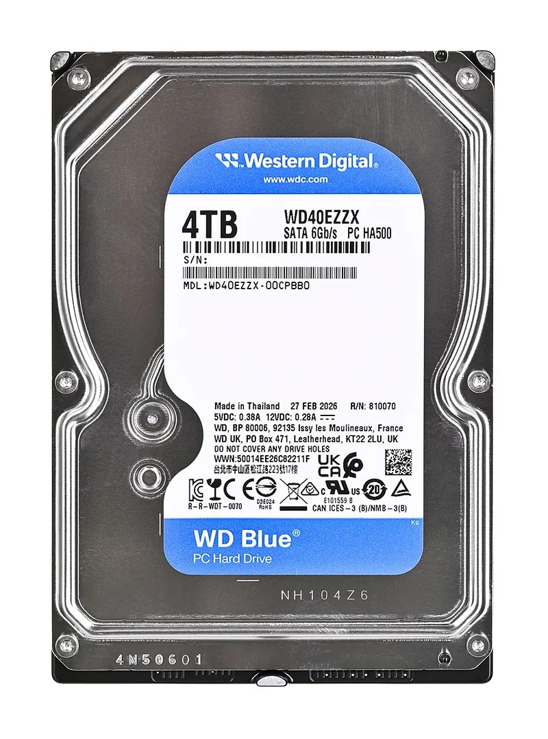 Western Digital WD Blue 3.5-Inch PC HDD internal hard drive 4 TB 5400 RPM 128 MB 3.5″ Serial ATA III
