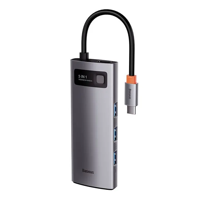 Baseus 5w1 USB-C na 3x USB 3.0 + HDMI + USB-C PD