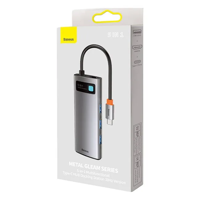 Baseus 5w1 USB-C na 3x USB 3.0 + HDMI + USB-C PD