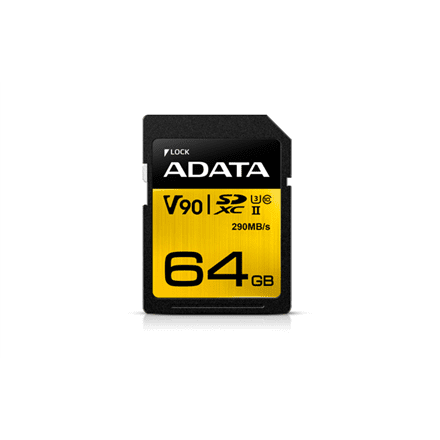 ADATA, Premier ONE, UHS-II U3, 64 GB, SDXC, Flash memory class 10