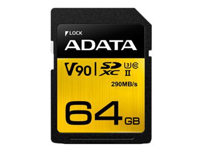 ADATA, Premier ONE, UHS-II U3, 64 GB, SDXC, Flash memory class 10