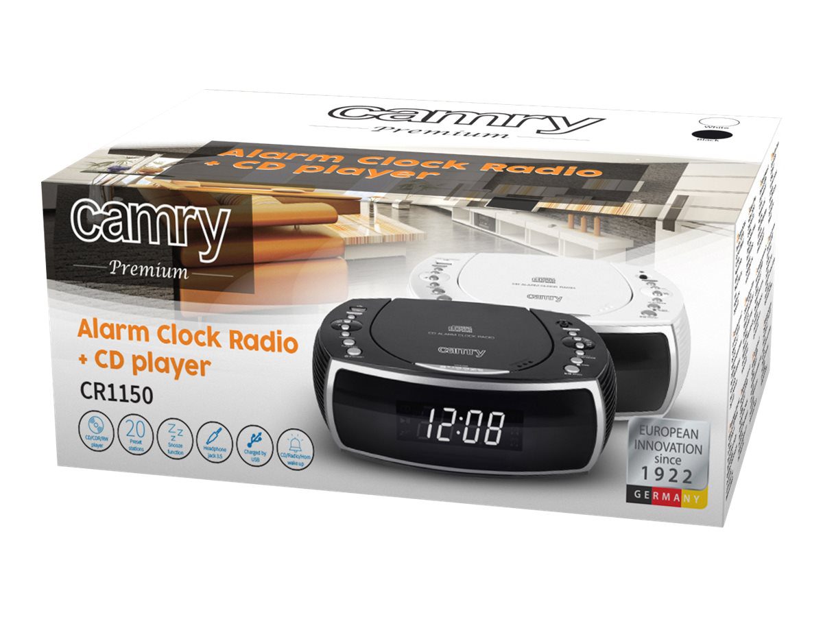 Camry, Alarm Clock, CR 1150b, Alarm function, Black