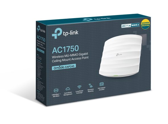 Access Point, TP-LINK, Omada, 1750 Mbps, IEEE 802.11ac, 1x10/100/1000M, EAP245