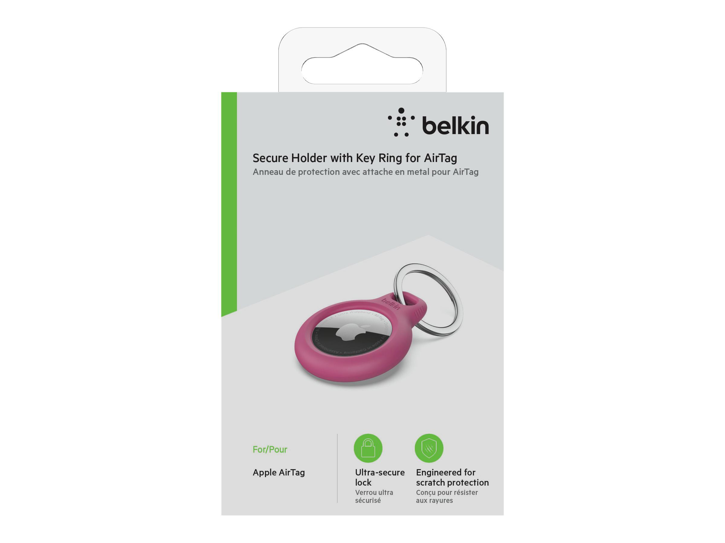 Belkin, Secure Holder with Key Ring for AirTag, Pink