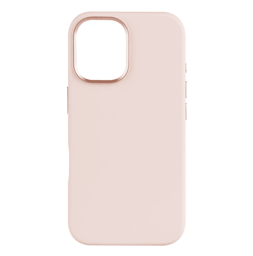 Fixed MagFlow, Back cover, Apple, iPhone 16, Liquid silicon, Pink