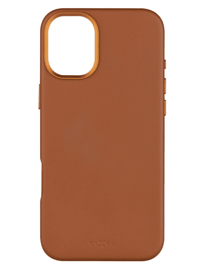 Fixed MagLeather, Back cover, Apple, iPhone 16 Plus, Leather, Brown