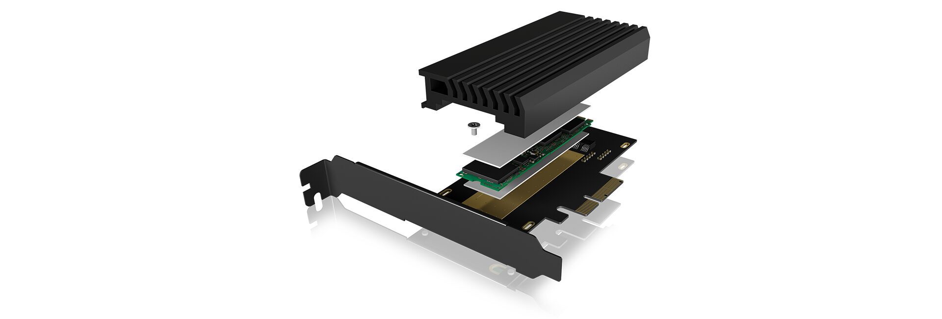 Icy Box IB-PCI214M2-HSL PCIe extension card, Raidsonic, ICY BOX, PCIe card with M.2 M-Key socket for one M.2 NVMe SSD