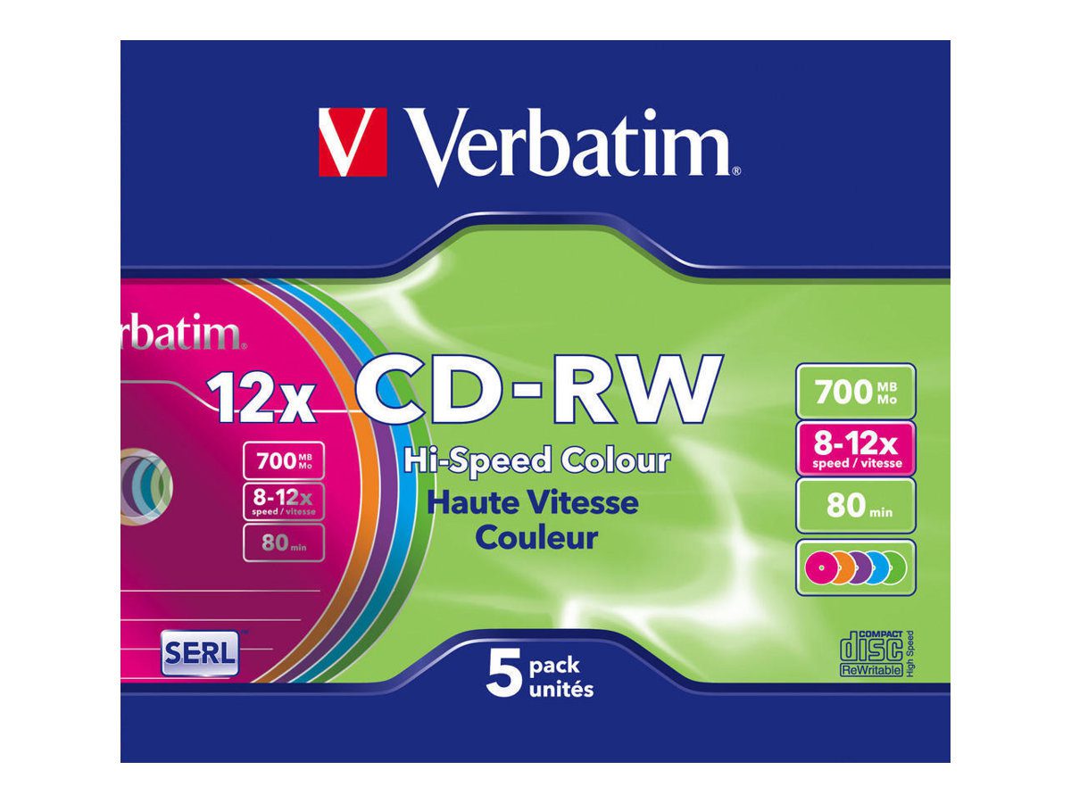 VERBATIM 5x CDRW 700MB 80min 10x JC